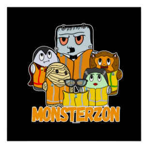 Swagazon Monsters Mummy Frankenstein Dracula Monst Perfect Poster