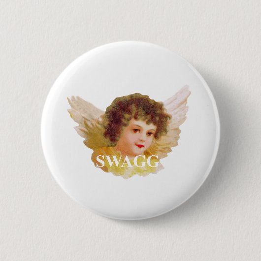swagg angel cherub ronde button 5,7 cm (Voorkant)
