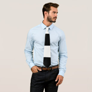 Swagger Deze zwarte en witte brede band Stropdas