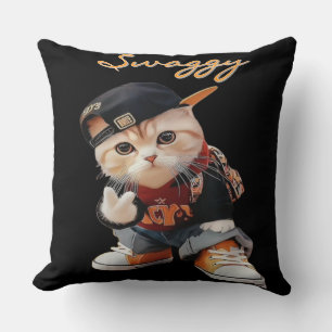 Swaggy Hip-Hop Cat Sierkussen Hoesje voor kinderen