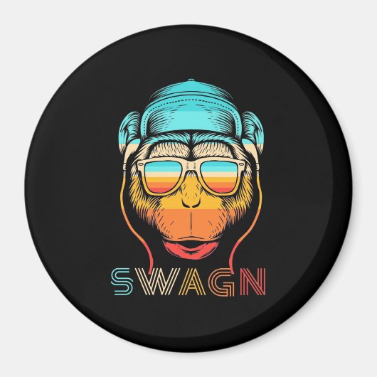 Swagn Retro Monkey Magneet (Voorkant)