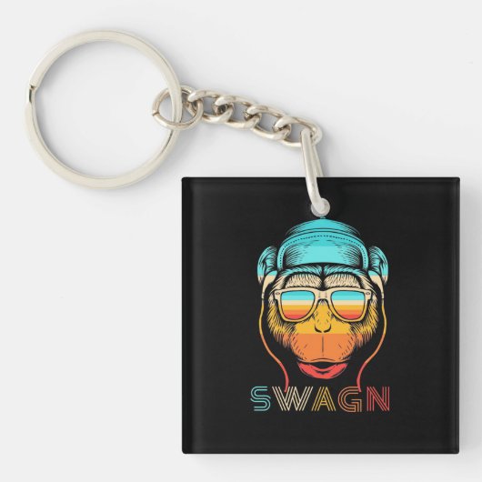 Swagn Retro Monkey Sleutelhanger (voorkant)