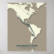 Swainson's Hawk-migratiekaart - minimalistische Vi