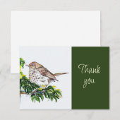 Swainson's lijster vogel natuur aquarel Dank je Bedankkaart (Voorkant / Achterkant)
