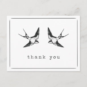 Swallow Bird Bedankt Briefkaart