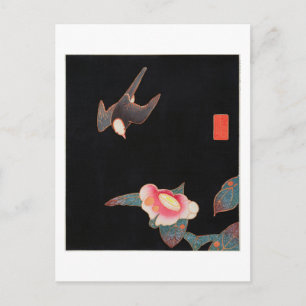 Swallow en Camellia, Jakuchüu Briefkaart