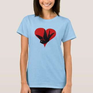 "Swallow Heart" Ginger en Tonic Red Ringer Rockab T-shirt