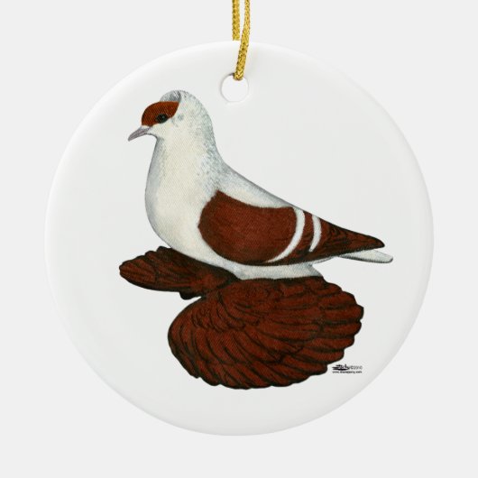 Swallow: Rode Duif Keramisch Ornament (Voorkant)