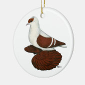Swallow: Rode Duif Keramisch Ornament (Links)