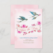 Swallow Save the Date Mariage Faire-part (Devant / Derrière)