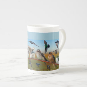 Swallows en Paarse Martin Porselein Kop