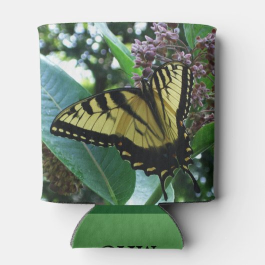 Swallowtail Butterfly I op Milkweed bij Shenandoah Blikjeskoeler (Achterkant)