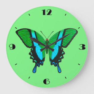 Swallowtail Butterfly in Green, Turquoise & Black Grote Klok