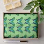 Swallowtail Butterfly in Green, Turquoise & Black Tissuepapier (Geschenk)
