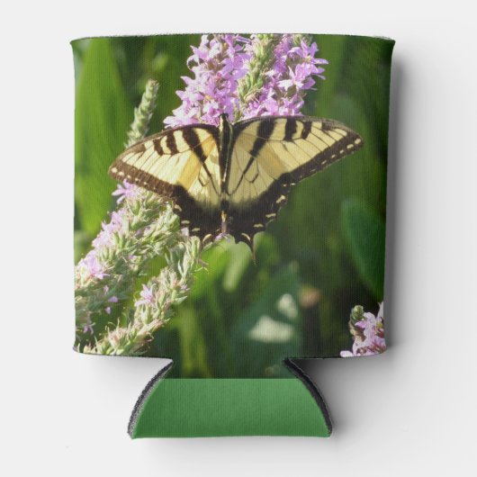 Swallowtail Butterfly op Paarse wilde bloemen Blikjeskoeler (Voorkant)
