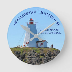 Swallowtail Lighthouse Grand Manan N.B. Clock Ronde Klok