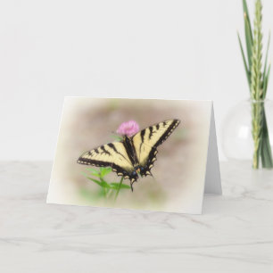 Swallowtail op klaver - Butterfly Feestdagen Kaart