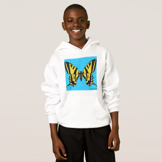 Swallowtail (wit) - Boy's Pull-Over Hoodie (Voorkant volledig)