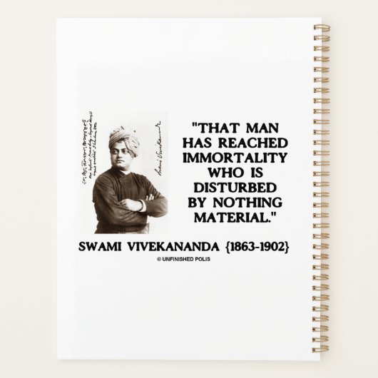 Swami Vivekananda Man bereikt imsteringsmateriaal Planner (Achterkant)