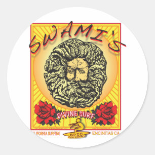 SWAMI'S ENCINITAS CALIFORNIA SURFEN RONDE STICKER