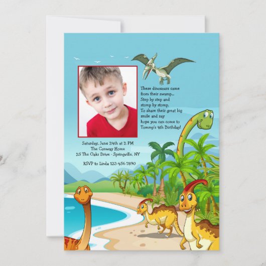 Swamp Dinosaurs foto uitnodiging (Voorkant)