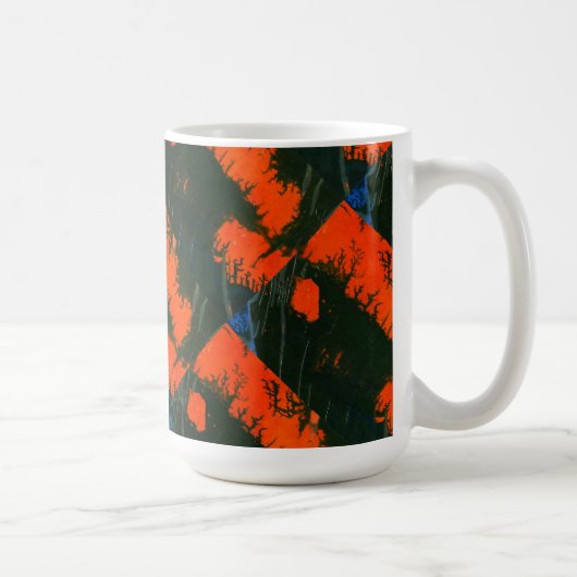 "Swamp Fire #2 Tiled" Abstract Design Mok (Rechts)