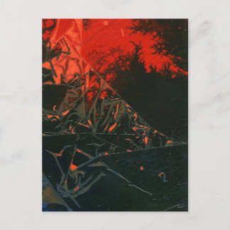 "Swamp Fire #3" Abstract Briefkaart ontwerp