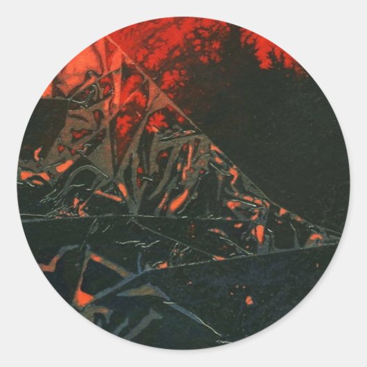 "Swamp Fire #3" Abstract design sticker (Voorkant)