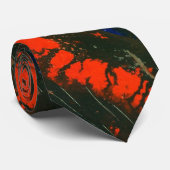 "Swamp Fire #5" Abstract Stropdas ontwerp (Opgerold)