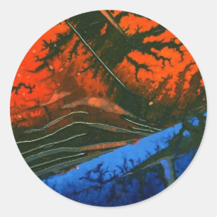 "Swamp Fire #6" Abstract design sticker