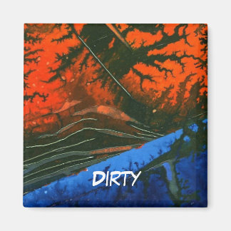 "Swamp Fire #6" Abstracte Vaatwasser status Magnee Magneet