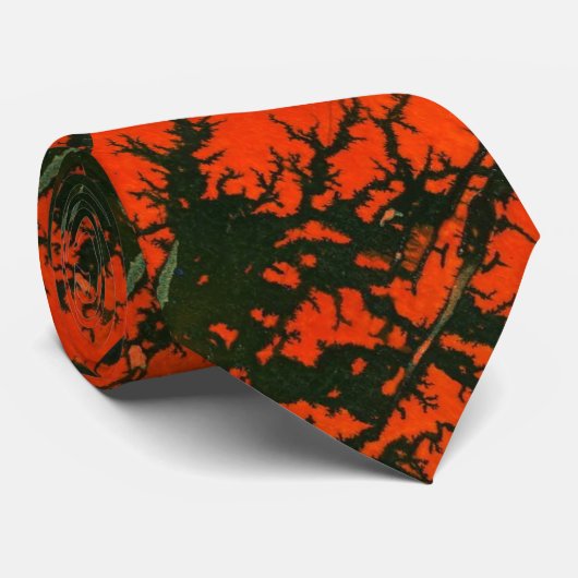 "Swamp Fire #8" Abstract Stropdas ontwerp (Opgerold)