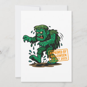 Swamp Monster Cartoon - Goedgekeurd door Halloween Kaart