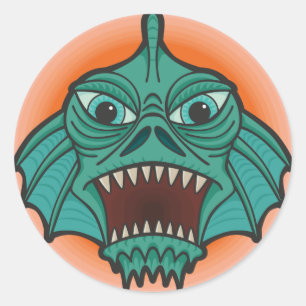 Swamp Monster Ronde Sticker