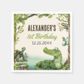 Swamp Reptile 1e verjaardagsfeest Servet (Voorkant)