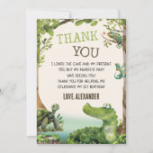 Swamp Reptile verjaardagsfeestje Bedankkaart (Voorkant)