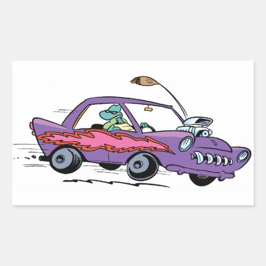 Swamp Turtle Fast Lane Rechthoekige Sticker (Voorkant)