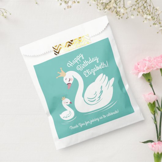 Swan 1st Birthday Party Baby shower Bedankzakje (Gezegeld)