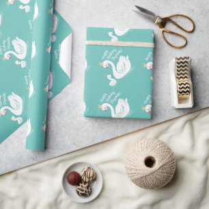 Swan 1st Birthday Party Baby shower Cadeaupapier