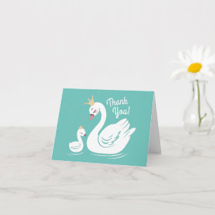 Swan 1st Birthday Party Baby shower Kaart