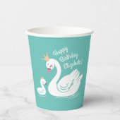 Swan 1st Birthday Party Baby shower Papieren Bekers (Voorkant)