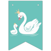 Swan 1st Birthday Party Baby shower Vlaggetjes (Eerste vlag)