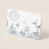 Swan 25e mariage argent carte anniversaire (Devant)