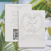 Swan 5x7 bruiloft uitnodiging QR-code