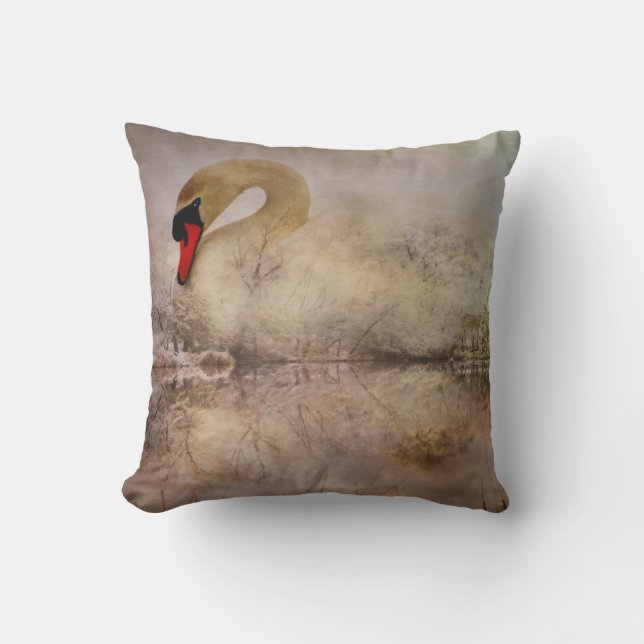 Swan Adrift Kussen (Voorkant)