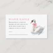 Swan and Pink Coquette Diaper Raffle Baby Shower Informatiekaartje (Voorkant)