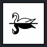 Swan Art déco<br><div class="desc">Cette affiche Art Déco est ornée d'un cygne gracieux et élégant en noir et blanc avec une bordure noire. Cela va en fait avec les objets de la catégorie Déco parisienne des Thèmes Mariages chez Ladiebug. J'ai une faiblesse pour l'Art Déco et je le voulais.</div>