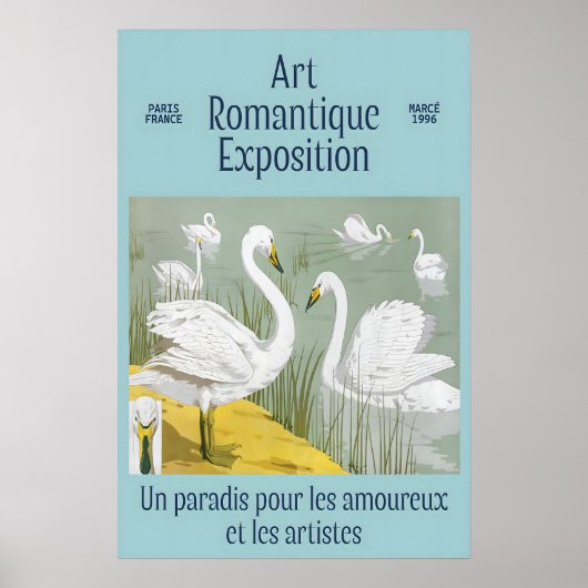 Swan Art Print 1996 Paris Romantic Exhibition (Voorkant)