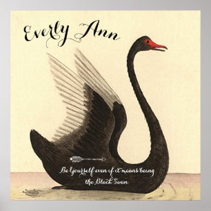 Swan Baby Girl Nursery Voeg je eigen prijsopgave t Poster