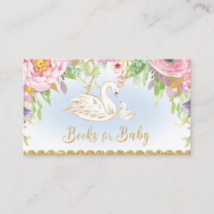 Swan Baby shower Breng een boek voor Baby Informatiekaartje